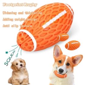 Dog Rubber Chew-resistant Interactive Squeaky Football Toy