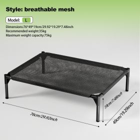 The Bi-material Pet Bed Is Of Your Choice,The Detachable Design Of The Oxford Cloth And Breathable Mesh Pet Bed Combines The Characteristics Of Breath (Option: WB  L)