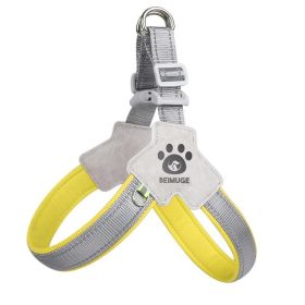 Pet Dog Cat Harness, Pet Harness With LeashSet, Adjustable Puppy Harness ComfortableReflective Easy Control Dog With Leather Leash,.No-Pull No Choke P (Option: Yellow-S)