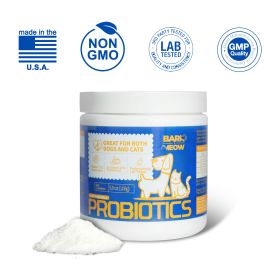 Bark And Meow Probiotics For Dogs & Cats  7 Tailored Strains  Prebiotics, Pumpkin & Carrot  5 Billion CFU Scoop Human-Grade Non-GMO, Vet-Approved Made (Option: Pieces2)