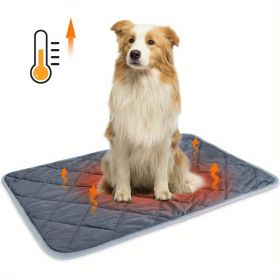 Dog Cat Bed, Cat Dog Non-Slip Mat, Extra Warm Thermal Pet Pad Self-Heating Cat Mat Warm Thermal Pet Pad Washable Dog Crate Pad Heat Dog Cat Bed Mat Bl (Color: Gray, size: XL)